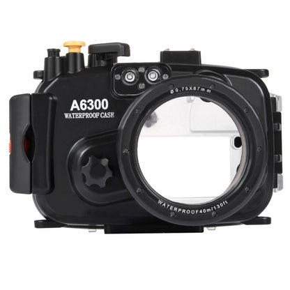 PULUZ 40m Underwater Depth Diving Case Waterproof Camera Housing for Sony A6300 (E PZ 16-50mm F3.5-5.6 OSS)(Black) - Camera Accessories by PULUZ | Online Shopping UK | buy2fix