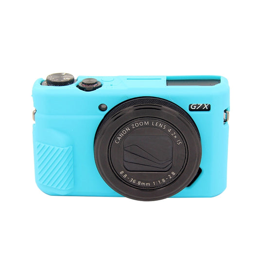 PULUZ Soft Silicone Protective Case for Canon EOS G7 X Mark II(Blue) - Protective Case by PULUZ | Online Shopping UK | buy2fix