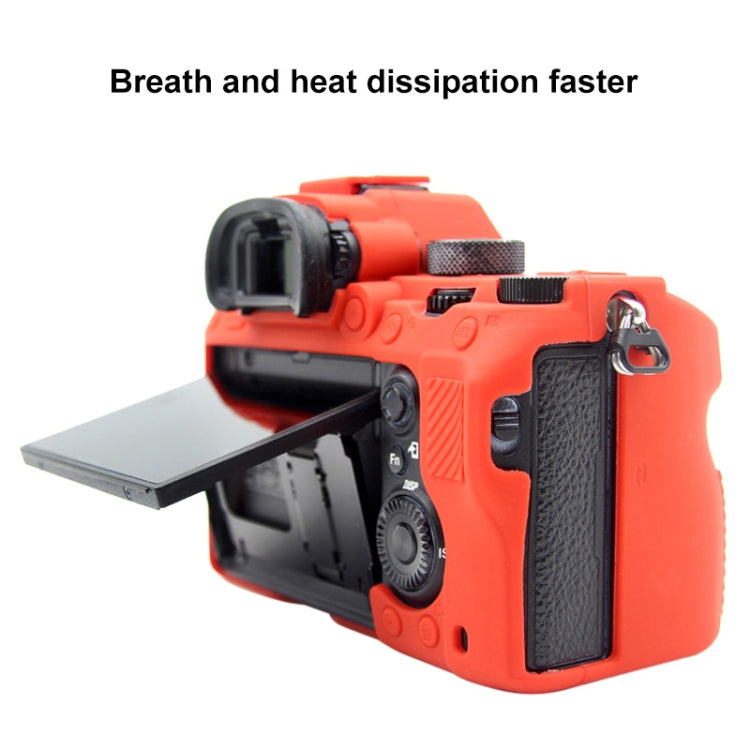 PULUZ Soft Silicone Protective Case for Sony A9 (ILCE-9) / A7 III/ A7R  III(Red) - Camera Accessories by PULUZ | Online Shopping UK | buy2fix