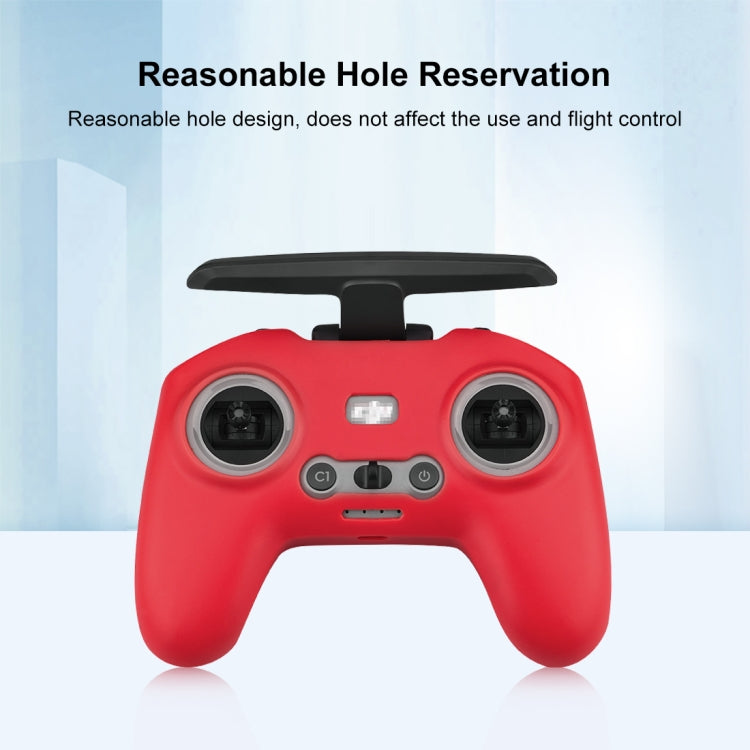 For DJI FPV Combo Remote Control PULUZ Silicone Protective Case with Neck Strap(Red) - DJI & GoPro Accessories by PULUZ | Online Shopping UK | buy2fix