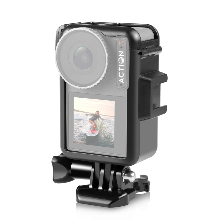 For DJI Osmo Action 4 / 3 PULUZ Vertical Plastic Protective Frame Cage with Cold Shoes (Black) -  by PULUZ | Online Shopping UK | buy2fix