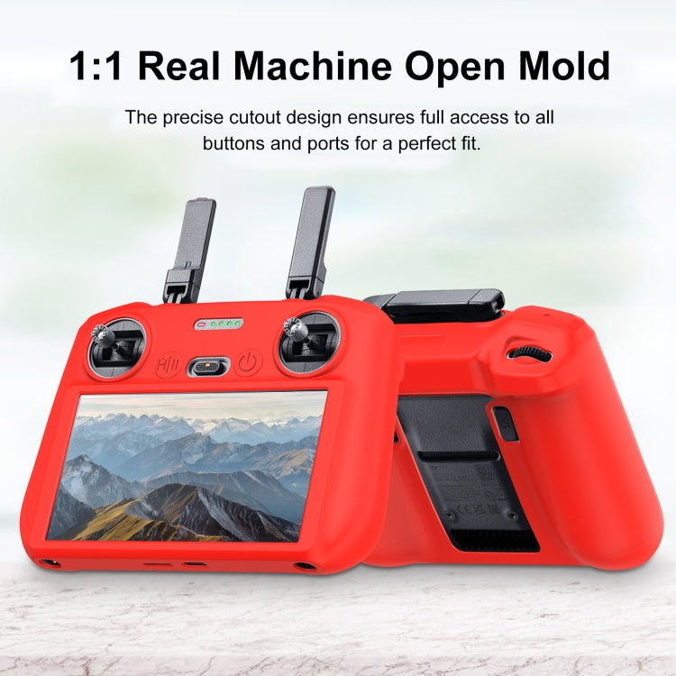 For DJI Mini 4 Pro / Air 3 Remote Control / DJI RC 2 with Screen PULUZ Silicone Protective Case (Red) - Carry Cases & Bags by PULUZ | Online Shopping UK | buy2fix