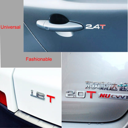 3D Universal Decal Chromed Metal 2.0T Car Emblem Badge Sticker Car Trailer Gas Displacement Identification, Size: 8.5x2.5 cm - 3D Metal Sticker by buy2fix | Online Shopping UK | buy2fix