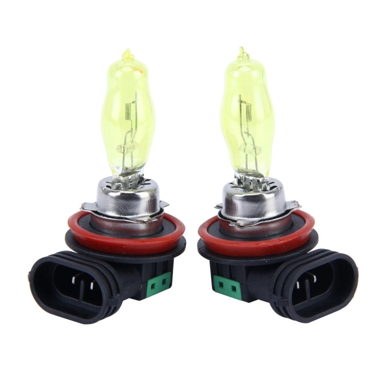 2 X H11 HOD Halogen Bulbs 12V 100W 2400 LM 3500K Yellow Light Headlights - In Car by buy2fix | Online Shopping UK | buy2fix