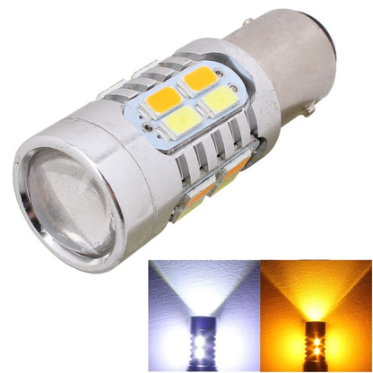 2PCS 1157/BAY15D 10W 700LM  Yellow + White Light 20-LED SMD 5630 Car Brake Light Lamp Bulb, Constant Current, DC 12-24V - In Car by buy2fix | Online Shopping UK | buy2fix