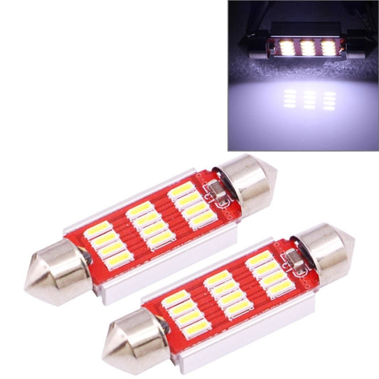 2 PCS 41mm 3.5W 180LM White Light 12 LED SMD 4014 CANBUS License Plate Reading Lights Car Light Bulb - Dome Lights by buy2fix | Online Shopping UK | buy2fix