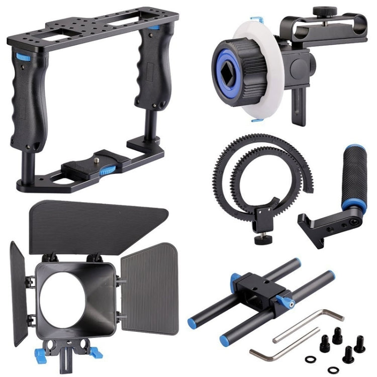 YELANGU YLG1103A-B Large Handle Video Camera Cage Stabilizer + Matte Box Kit for DSLR Camera / Video Camera - Camera Cage by YELANGU | Online Shopping UK | buy2fix