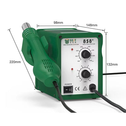 BEST BST-858+ AC 220V 50Hz 650W Adjustable Temperature Unleaded Hot Air Gun with Helical Wind(Green) - Heat Guns by buy2fix | Online Shopping UK | buy2fix