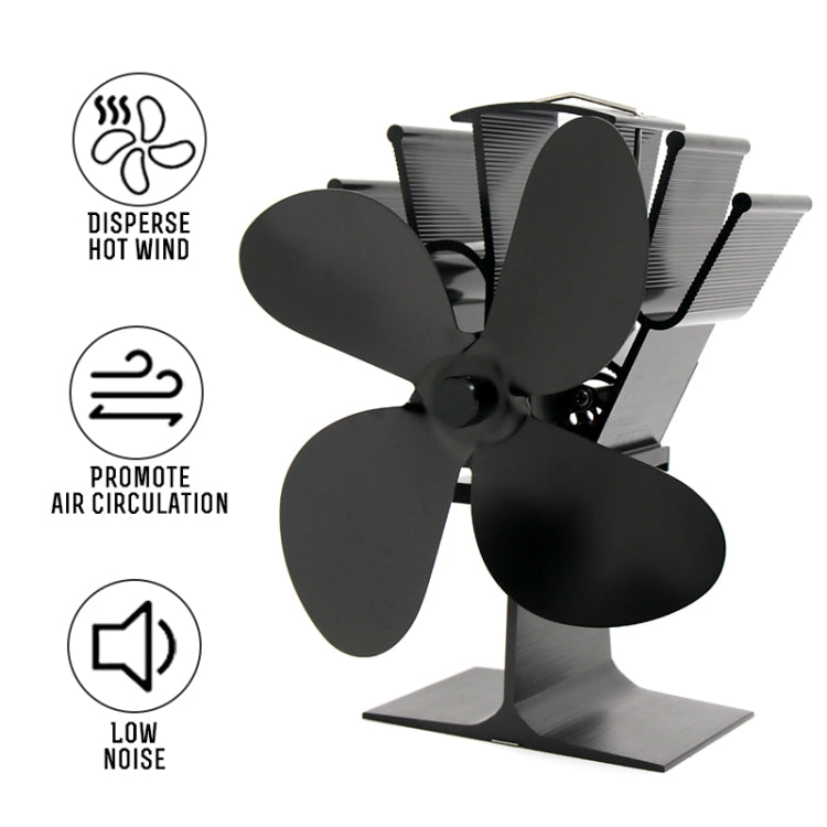 YL603 Eco-friendly Aluminum Alloy Heat Powered Stove Fan with 4 Blades for Wood / Gas / Pellet Stoves (Bronze) - Consumer Electronics by buy2fix | Online Shopping UK | buy2fix