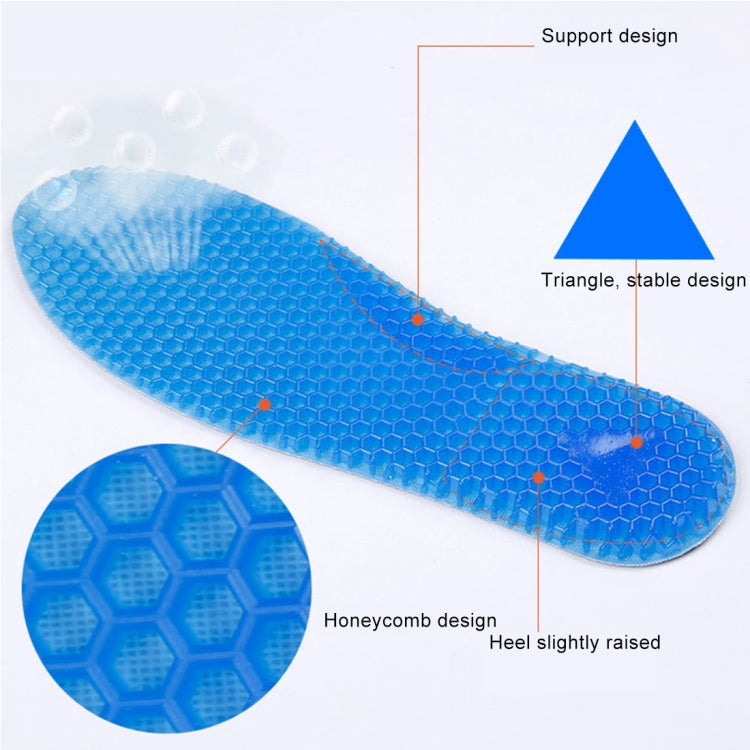 1 Pair Honeycomb Damping Flannel Soft Sport Shoes Insoles, Full Pads, Size: S / 35-40yards(Blue) - Outdoor & Sports by buy2fix | Online Shopping UK | buy2fix