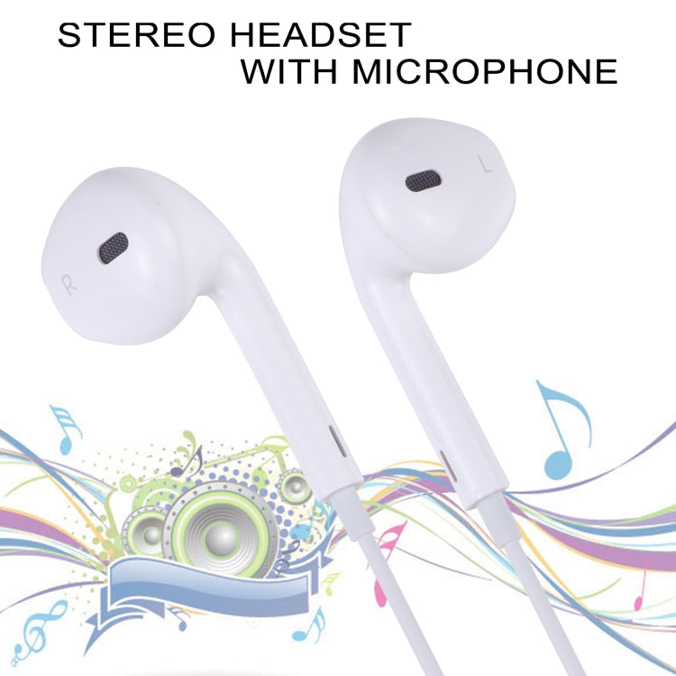 EarPods Wired Headphones Earbuds with Wired Control & Mic(White) - In Ear Wired Earphone by buy2fix | Online Shopping UK | buy2fix