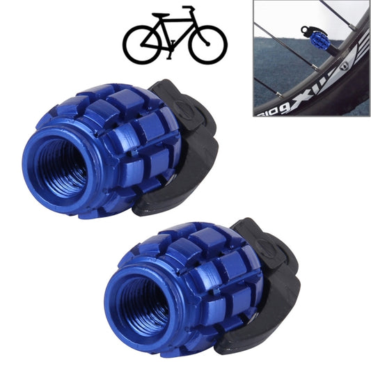 2 PCS Universal Grenade Shaped Bicycle Tire Valve Caps(Blue) -  by buy2fix | Online Shopping UK | buy2fix