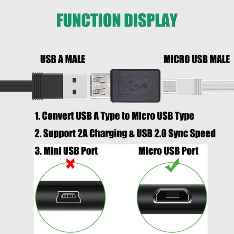 High Quality USB 2.0 AF to Micro USB Female Adapter(Black) -  by buy2fix | Online Shopping UK | buy2fix