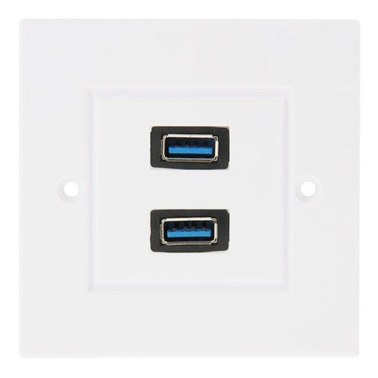 Dual USB 3.0 Female Plugs Home Wall Charger Plate Wall Plate Panel - Consumer Electronics by buy2fix | Online Shopping UK | buy2fix