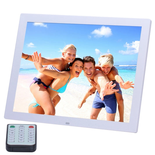 14 inch HD LED Screen Digital Photo Frame with Holder & Remote Control, Allwinner, Alarm Clock / MP3 / MP4 / Movie Player(White) - Consumer Electronics by buy2fix | Online Shopping UK | buy2fix