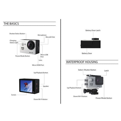 H9 4K Ultra HD1080P 12MP 2 inch LCD Screen WiFi Sports Camera, 170 Degrees Wide Angle Lens, 30m Waterproof(Black) - DJI & GoPro Accessories by buy2fix | Online Shopping UK | buy2fix