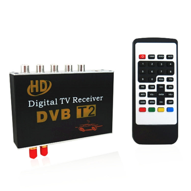 High Speed 90km/h H.264 / AVC MPEG4 Mobile Digital Car DVB-T2 TV Receiver, Suit for Europe / Singapore / Thailand / Africa ect. Market(Black) - Consumer Electronics by buy2fix | Online Shopping UK | buy2fix