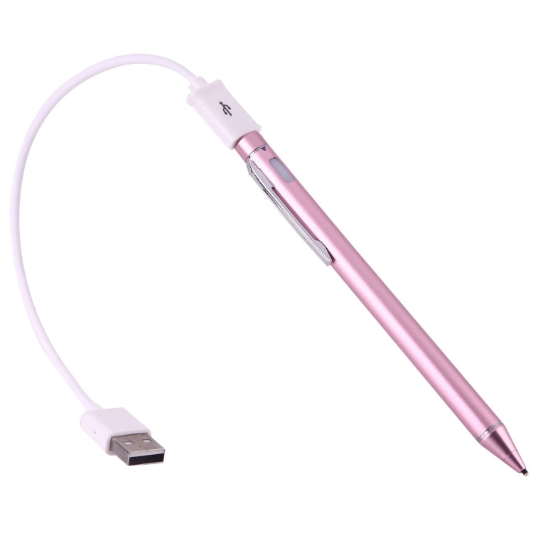 Universal Rechargeable Capacitive Touch Screen Stylus Pen with 2.3mm Superfine Metal Nib, For iPhone, iPad, Samsung, and Other Capacitive Touch Screen Smartphones or Tablet PC(Rose Gold) - Stylus Pen by buy2fix | Online Shopping UK | buy2fix