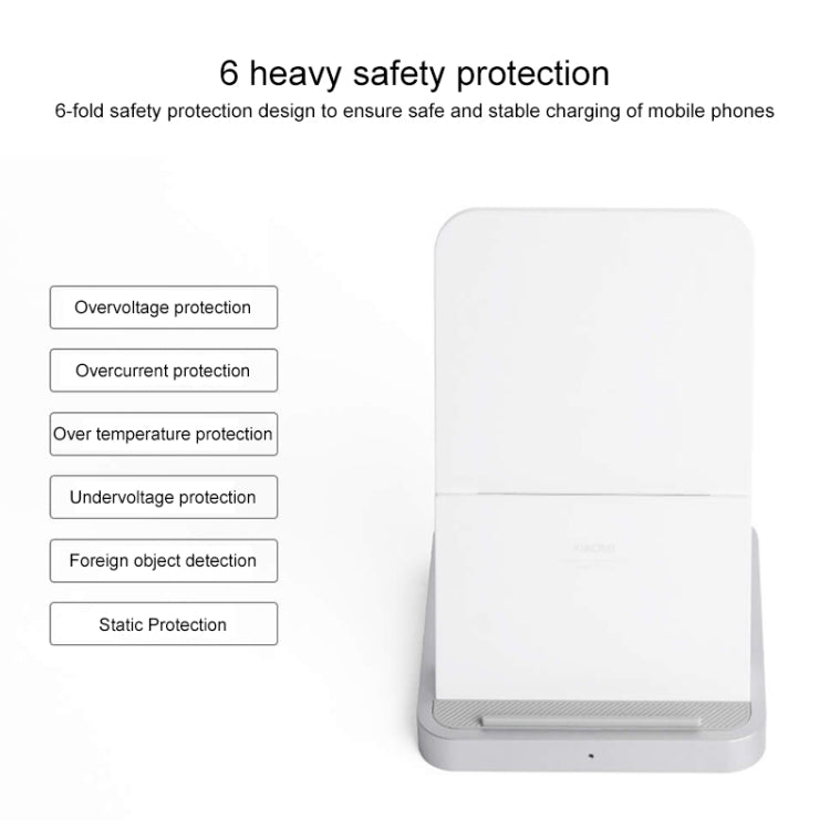 Original Xiaomi 30W Qi Vertical Wireless Charger, Built-in Silent Fan(White) - Apple Accessories by Xiaomi | Online Shopping UK | buy2fix