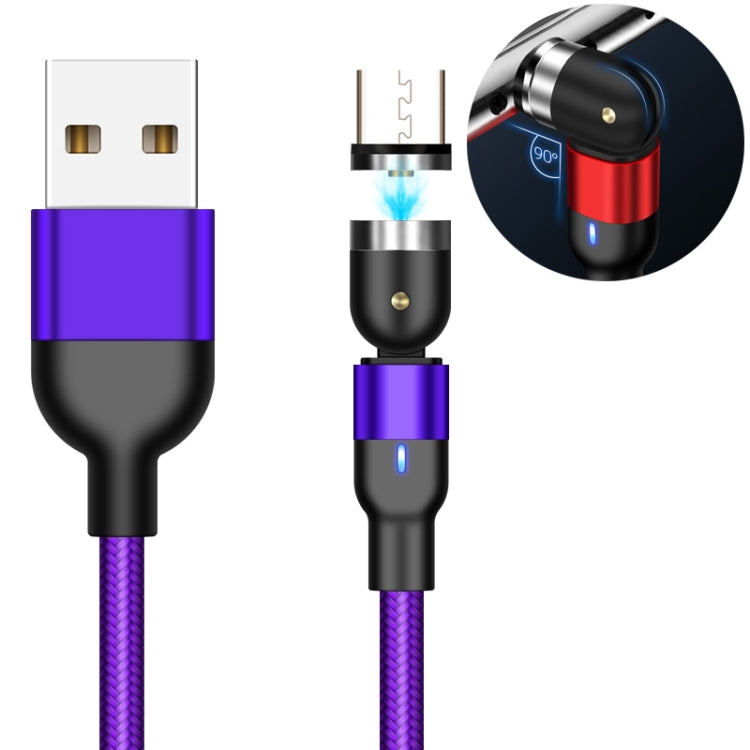 1m 2A Output USB to Micro USB Nylon Braided Rotate Magnetic Charging Cable(Purple) - Mobile Accessories by buy2fix | Online Shopping UK | buy2fix