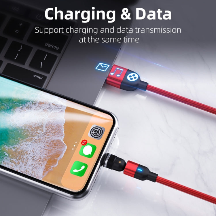 1m 3A Output USB to USB-C / Type-C 540 Degree Rotating Magnetic Data Sync Charging Cable (Red) - Mobile Accessories by buy2fix | Online Shopping UK | buy2fix