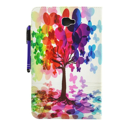 For Galaxy Tab A 10.1 (2016) / T580 Butterfly Tree Pattern Horizontal Flip Leather Case with Holder & Wallet & Card Slots & Sleep / Wake-up Function & Pen Slot - Samsung Accessories by buy2fix | Online Shopping UK | buy2fix