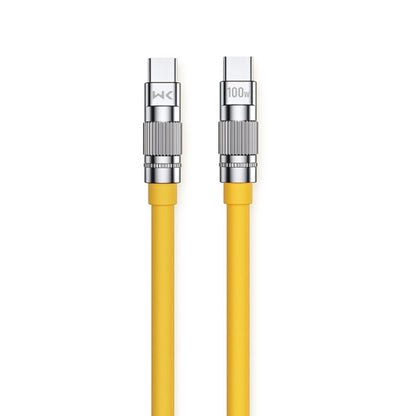 WK WDC-188 Qjie Series 100W USB-C/Type-C to USB-C/Type-C Fast Charge Data Cable, Length: 1m (Yellow) - USB-C & Type-C Cable by WK | Online Shopping UK | buy2fix