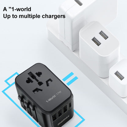 MOMAX UA12 1-World 17W Global Travel Fast Charger Power Adapter - International Plug Adaptor by MOMAX | Online Shopping UK | buy2fix