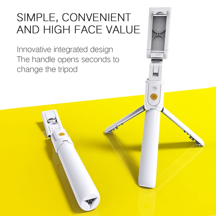 K10 Bluetooth 4.0 Mobile Phone Adjustable Bluetooth Selfie Stick Self-timer Pole Tripod (White) - Consumer Electronics by buy2fix | Online Shopping UK | buy2fix