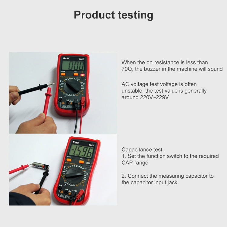 Kaisi 9805 Anti-burning Multifunctional Digital Universal Multimeter Auto-Range Digital Multimeter - Current & Voltage Tester by Kaisi | Online Shopping UK | buy2fix