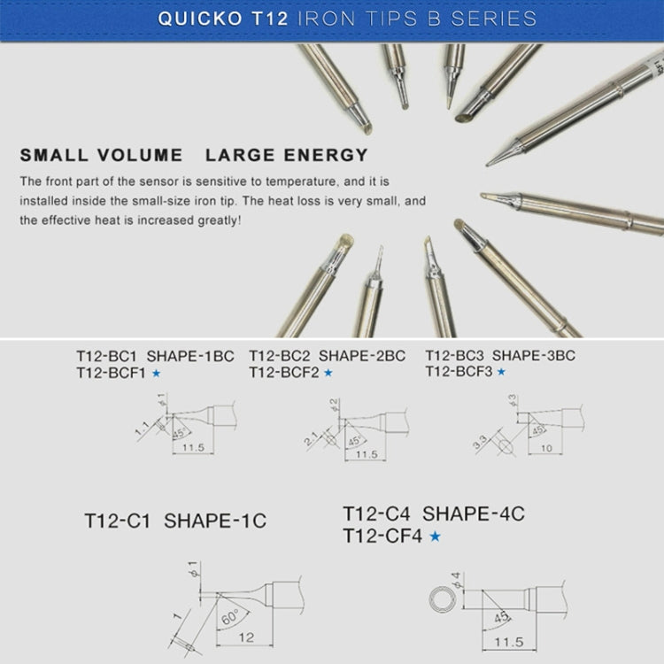 QUICKO T12-BCF2 Lead-free Soldering Iron Tip - Soldering Iron Tip by Quicko | Online Shopping UK | buy2fix