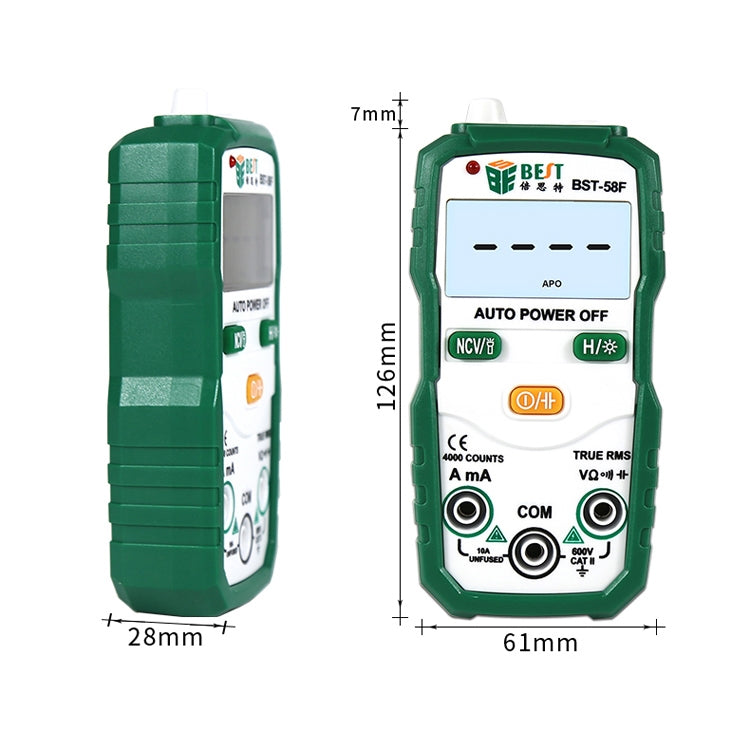 BEST BST-58F Full Automatic Range Multimeter Without Shift Intelligent Identification Digital Multimeter Household Mini Electrical Instrument - Consumer Electronics by BEST | Online Shopping UK | buy2fix