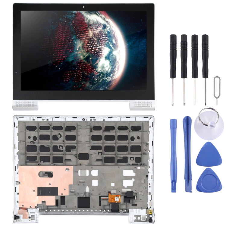 LCD Screen and Digitizer Full Assembly with Frame for Lenovo YOGA Tablet 2 Pro 1380 1380f (Silver) - LCD Screen by buy2fix | Online Shopping UK | buy2fix