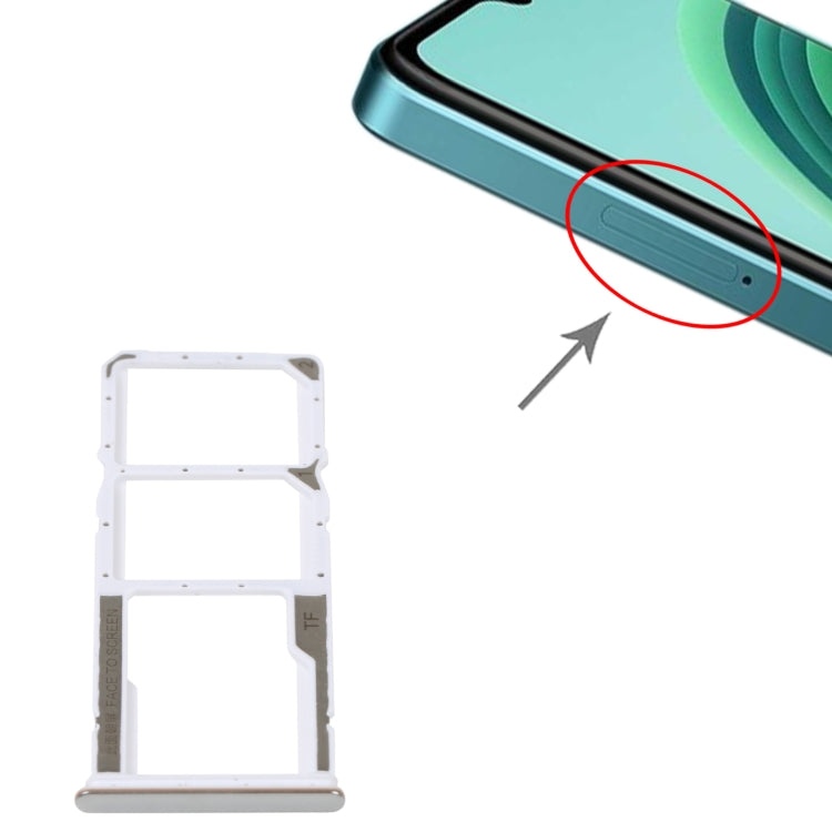 SIM Card Tray + SIM Card Tray + Micro SD Card Tray For Xiaomi Redmi Note 11E (Silver) - Card Tray by buy2fix | Online Shopping UK | buy2fix