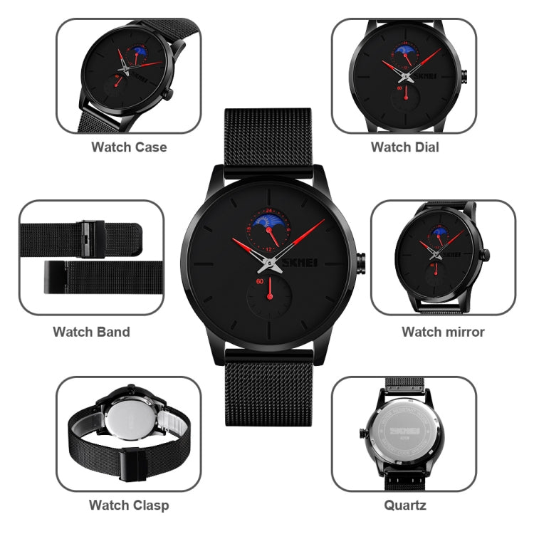 Skmei 9208 Men Quartz Watch Casual Simple Business Sports Watch for Men(Blue) - Metal Strap Watches by SKMEI | Online Shopping UK | buy2fix