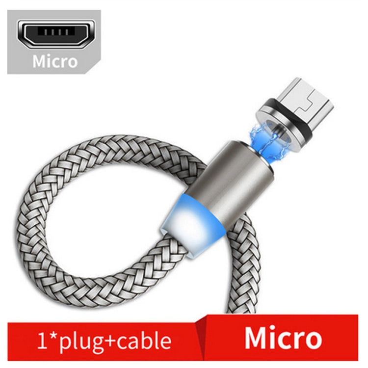 USB to Micro USB Magnetic Metal Connector Nylon Two-color Braided Magnetic Data Cable, Cable Length: 1m(Gold) - Mobile Accessories by buy2fix | Online Shopping UK | buy2fix