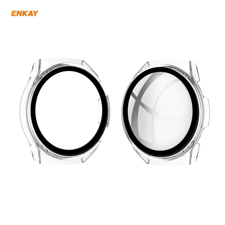 For Huawei Watch GT 2e 46mm ENKAY Hat-Prince ENK-AC8203 Full Coverage PC Frosted Case + 9H Tempered Glass Film(Transparent) - Watch Cases by ENKAY | Online Shopping UK | buy2fix