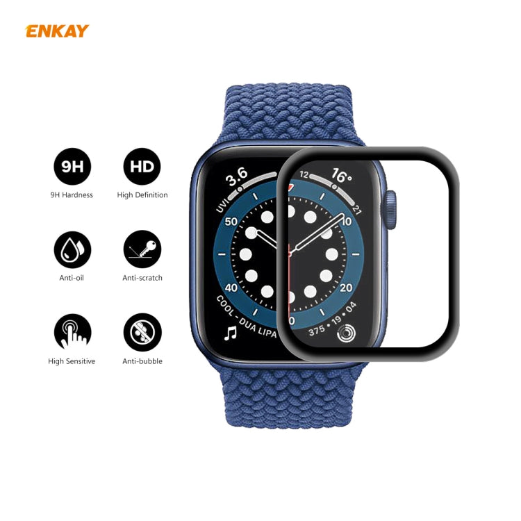 For Apple Watch 6/5/4/SE 40mm ENKAY Hat-Prince 0.2mm 9H Surface Hardness 3D Explosion-proof Aluminum Alloy Edge Full Screen Tempered Glass Screen Film - Watch Cases by ENKAY | Online Shopping UK | buy2fix