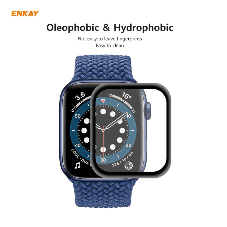 For Apple Watch 6/5/4/SE 40mm ENKAY Hat-Prince 0.2mm 9H Surface Hardness 3D Explosion-proof Aluminum Alloy Edge Full Screen Tempered Glass Screen Film - Watch Cases by ENKAY | Online Shopping UK | buy2fix