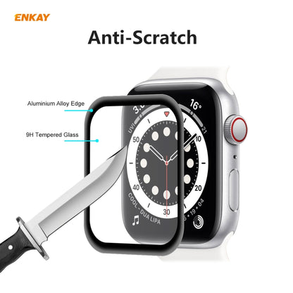 For Apple Watch 6/5/4/SE 40mm ENKAY Hat-Prince 0.2mm 9H Surface Hardness 3D Explosion-proof Aluminum Alloy Edge Full Screen Tempered Glass Screen Film - Watch Cases by ENKAY | Online Shopping UK | buy2fix