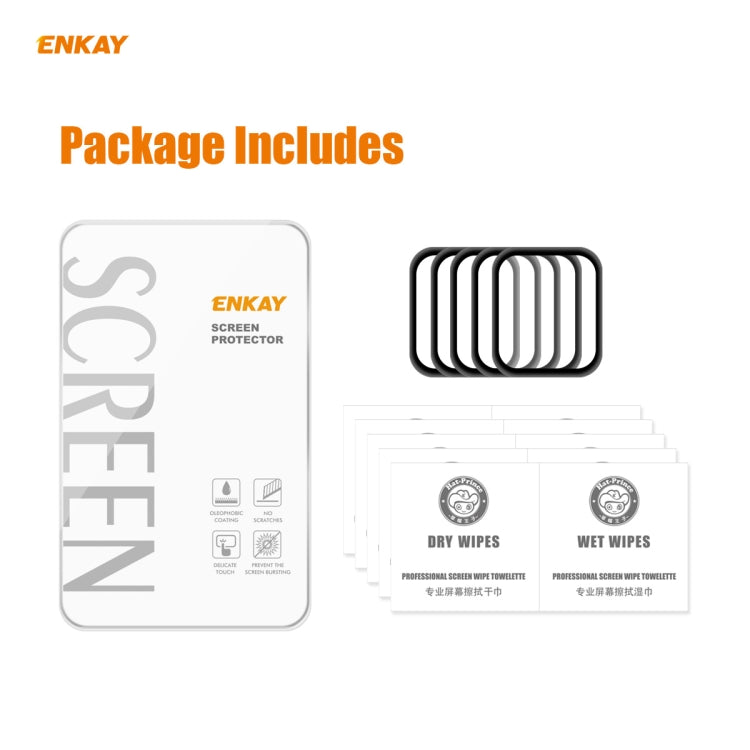 For Apple Watch 6/5/4/SE 44mm 5PCS ENKAY Hat-Prince 0.2mm 9H Surface Hardness 3D Explosion-proof Aluminum Alloy Edge Full Screen Tempered Glass Screen Film - Watch Cases by ENKAY | Online Shopping UK | buy2fix