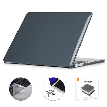 For MacBook Air 13.6 2022 A2681 EU Version ENKAY 3 in 1 Crystal Laptop Case with TPU Keyboard Film / Anti-dust Plugs(Black) - MacBook Air Cases by ENKAY | Online Shopping UK | buy2fix