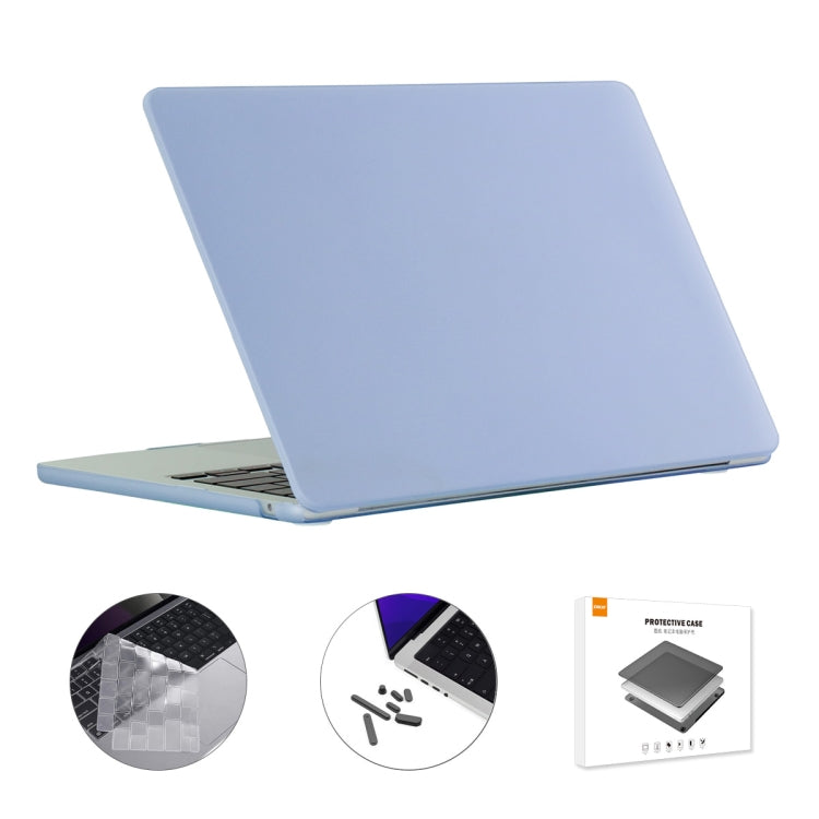 For MacBook Air 13.6 2022/2024 A2681 M2 / A3113 M3 US Version ENKAY 3 in 1 Matte Laptop Case with TPU Keyboard Film / Anti-dust Plugs (Sierra Blue) - MacBook Air Cases by ENKAY | Online Shopping UK | buy2fix