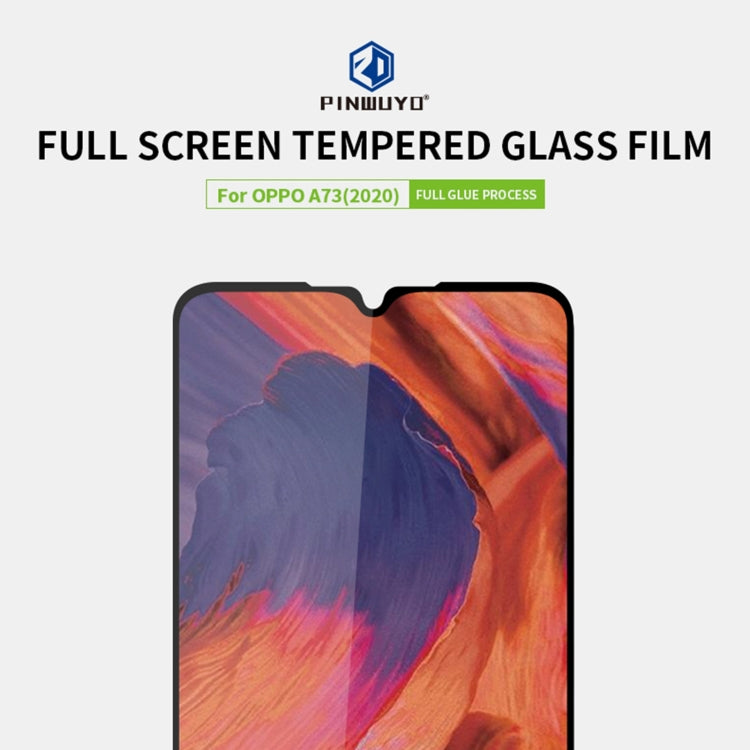 For OPPO A73 2020 PINWUYO 9H 2.5D Full Screen Tempered Glass Film(Black) - OPPO Tempered Glass by PINWUYO | Online Shopping UK | buy2fix