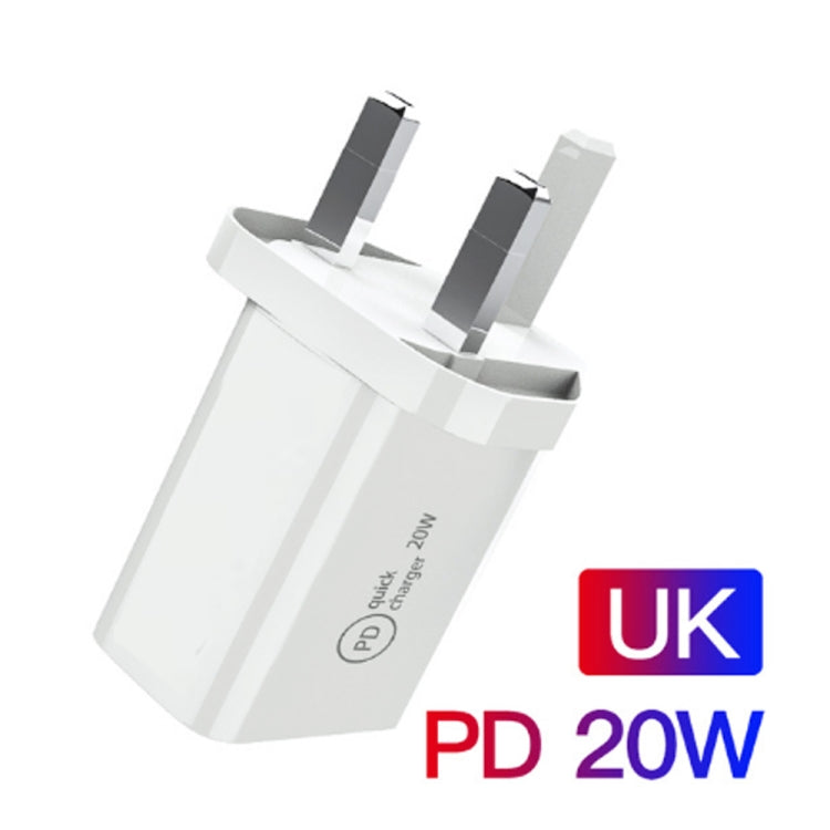 SDC-20W 2 in 1 PD 20W USB-C / Type-C Travel Charger + 3A PD3.0 USB-C / Type-C to 8 Pin Fast Charge Data Cable Set, Cable Length: 1m, UK Plug - Mobile Accessories by buy2fix | Online Shopping UK | buy2fix