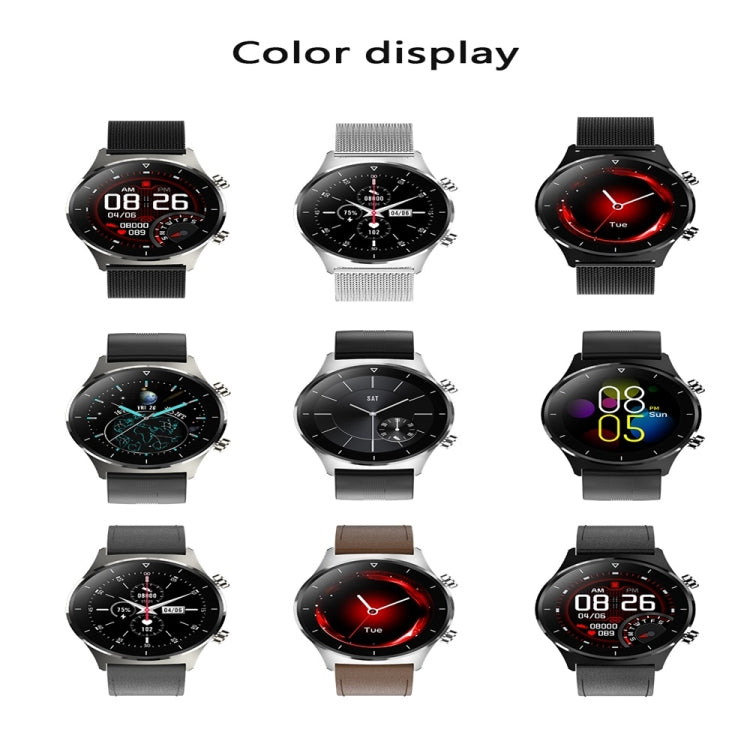 E13 1.28 inch IPS Color Screen Smart Watch, IP68 Waterproof, Steel Watchband, Support Heart Rate Monitoring/Blood Pressure Monitoring/Blood Oxygen Monitoring/Sleep Monitoring(Gold) - Smart Wear by buy2fix | Online Shopping UK | buy2fix