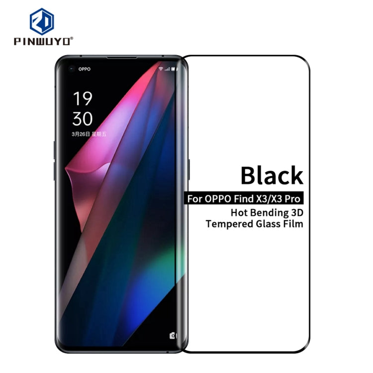 For OPPO Find X3 / 3X Pro PINWUYO 9H 3D Hot Bending Tempered Glass Film(Black) -  by PINWUYO | Online Shopping UK | buy2fix