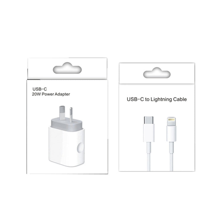 20W PD 3.0 Travel Fast Charger Power Adapter with USB-C / Type-C to 8 Pin Fast Charge Data Cable, AU Plug(1m) - Apple Accessories by buy2fix | Online Shopping UK | buy2fix