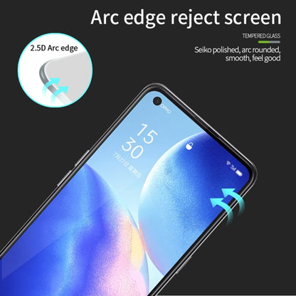 For OPPO Reno5 Z / A94 PINWUYO 9H 2.5D Full Screen Tempered Glass Film(Black) - OPPO Tempered Glass by PINWUYO | Online Shopping UK | buy2fix