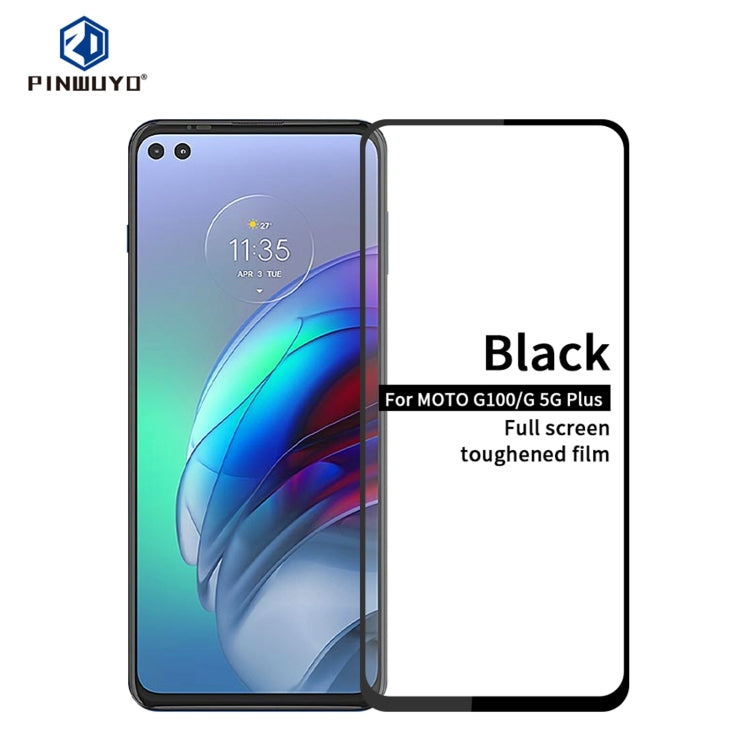 For Motorola Moto G100 / G 5G Plus PINWUYO 9H 2.5D Full Screen Tempered Glass Film(Black) - Motorola Tempered Glass by PINWUYO | Online Shopping UK | buy2fix